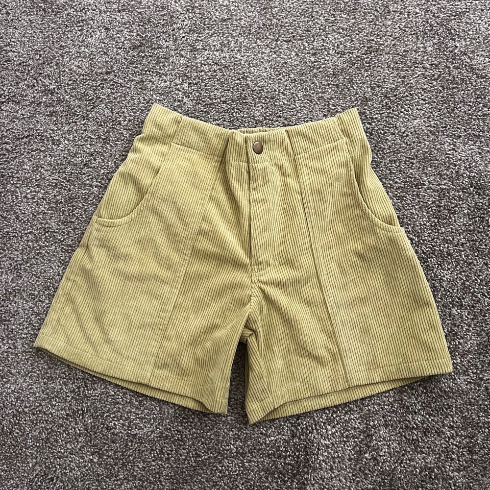 Light Green Corduroy Shorts